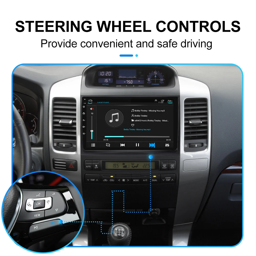 YUEMAIN Автомобильный мультимедийный плеер 2Din 8 1 android магнитофон Стерео gps для Toyota Land