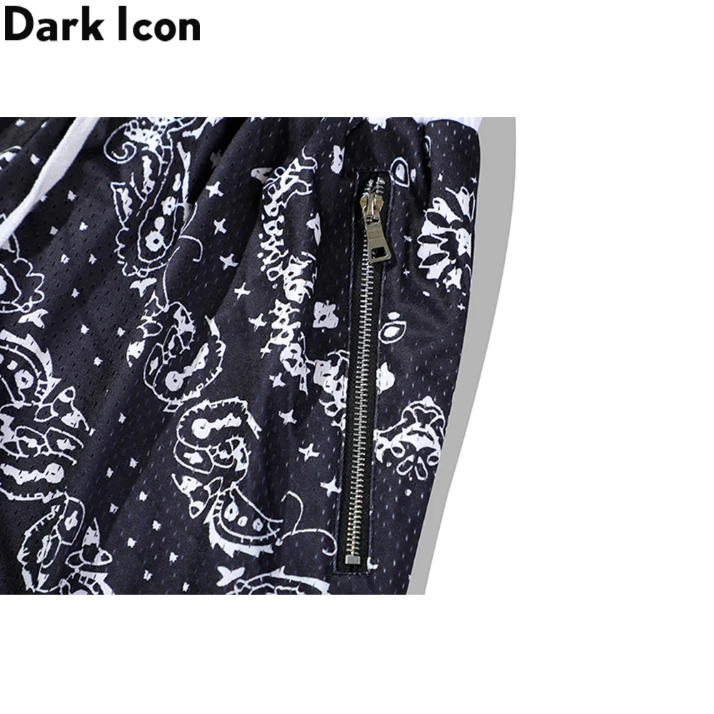 

Dark Icon Bandana Mesh Shorts Men Summer Jersey Shorts High Street Men's Shorts Black White