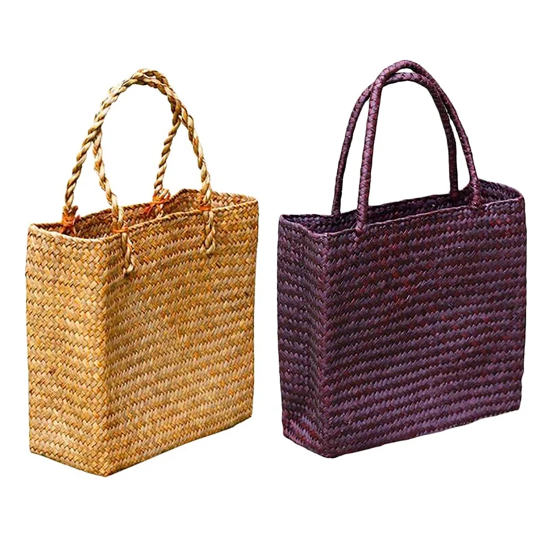 Плетеная соломенная сумка из ротанга цветочная корзина для хранения женская