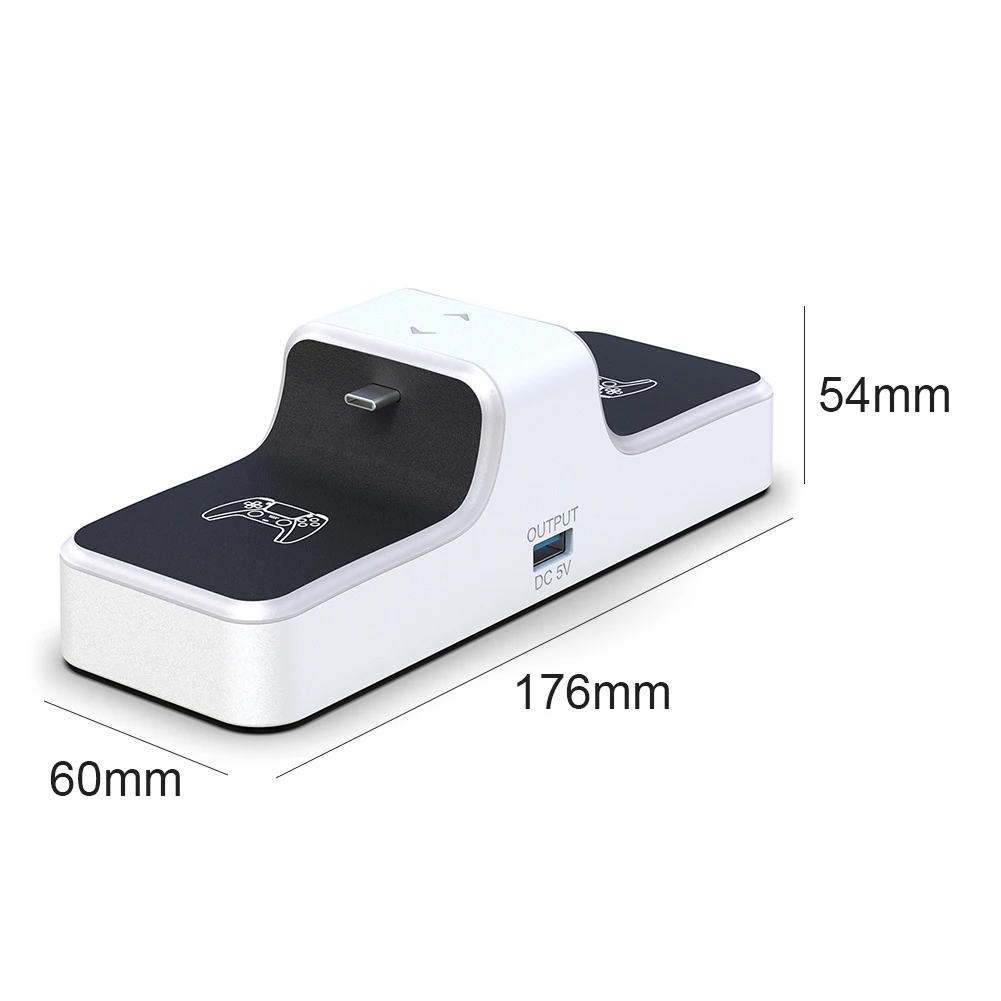 

For PS5 Controller Charger Dual USB Fast Charging Dock Station Stand with USB A Ouput for PlayStation 5 DualSense Accessories