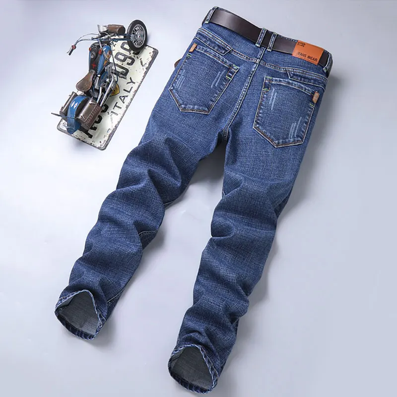 

Men Business Casual Jeans Fashion Stretch Straight Denim Pants Casual Trend All-match Trousers 2021 Spring Daily Boutique Jeans