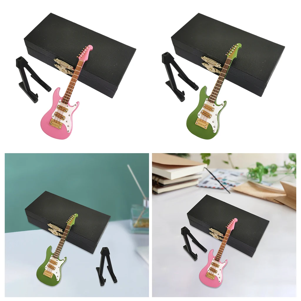 Миниатюрная деревянная электрическая гитара 10 см модель украшения декоративная