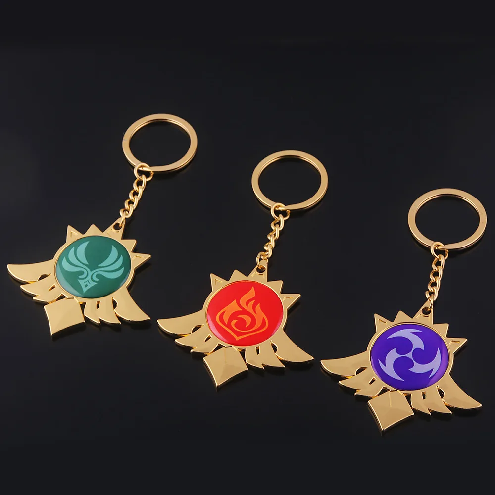 

Japanese Animation Original God God's Eye Keychain Ring Sun Moon Alloy Bag Two-Dimensional Pendant Carved Clear Car Keyring Gift
