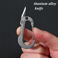 tc4 titanium alloy multi tool keychain knife mini edc portable knife outdoor fold survive self defense fishing carabiner knife