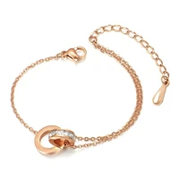 titanium steel rose gold roman numeral bracelet female sense niche design simple frosty wind bracelet jewelry