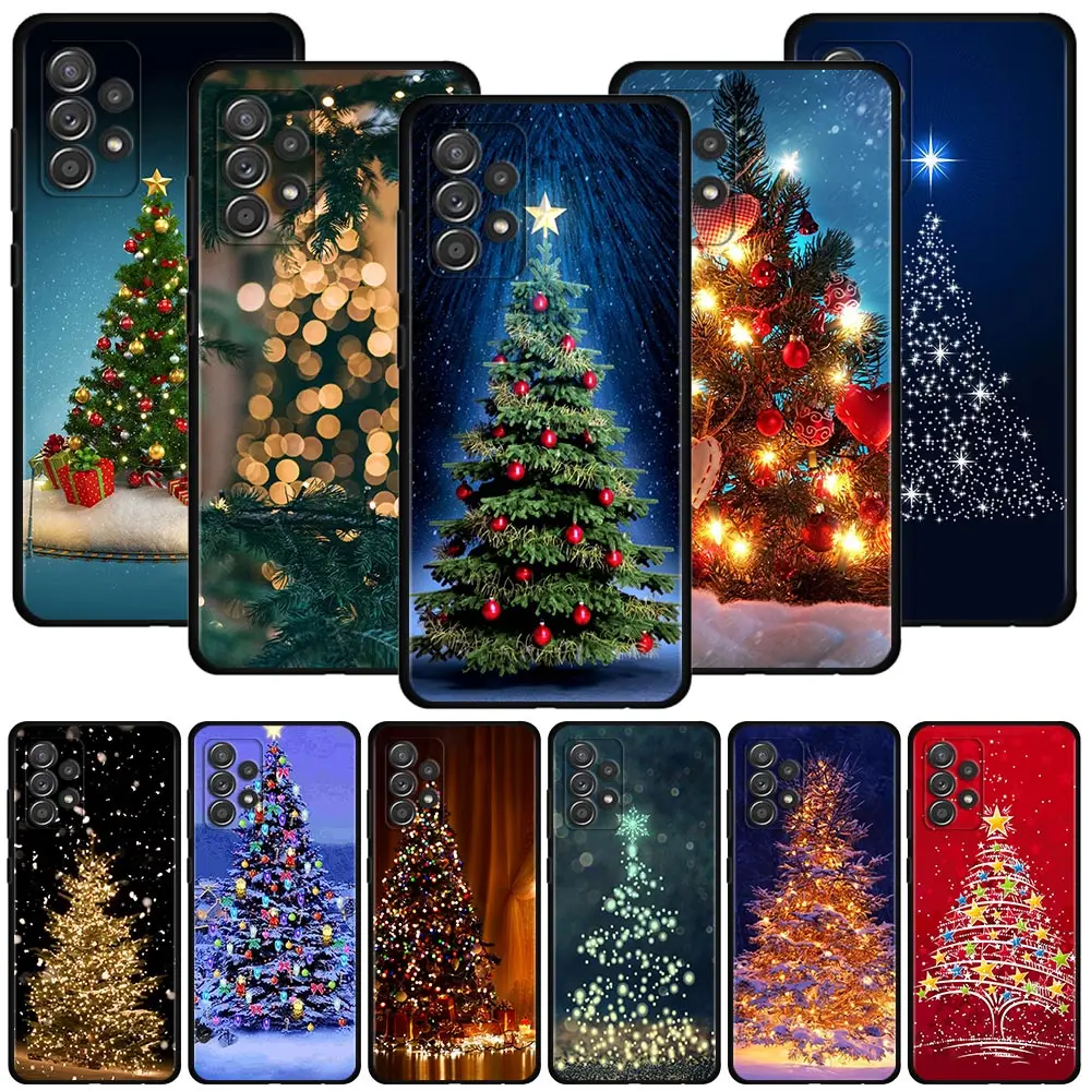 

Merry Christmas tree X-MAS Cover For Samsung Galaxy A51 A71 A41 A31 A11 A01 A12 A21s A52 A32 A02s A72 A22 A51 5G A02 F42 Shell