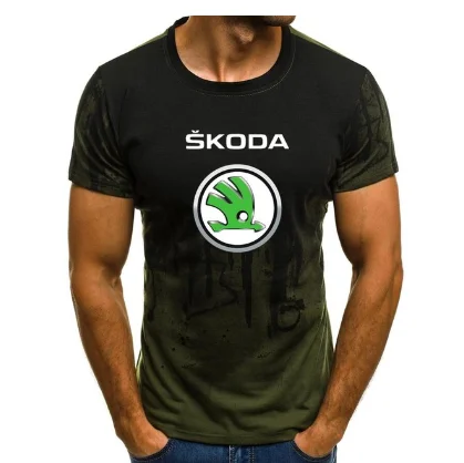 

2020 Brand printing for Skoda logo 100% T shirt Summer men short sleeve T shirt Size S-XXXL