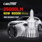 Светодиодная фара Carlitek H7 25000LM 360 градусов CSP чипы светодиодный H11 H8 H9 9005 9006 HB3 HB4 для линз проектора фара 6000K 120W