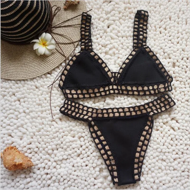 Купальник женский трикотажный пикантный комплект бикини Бразильский купальный