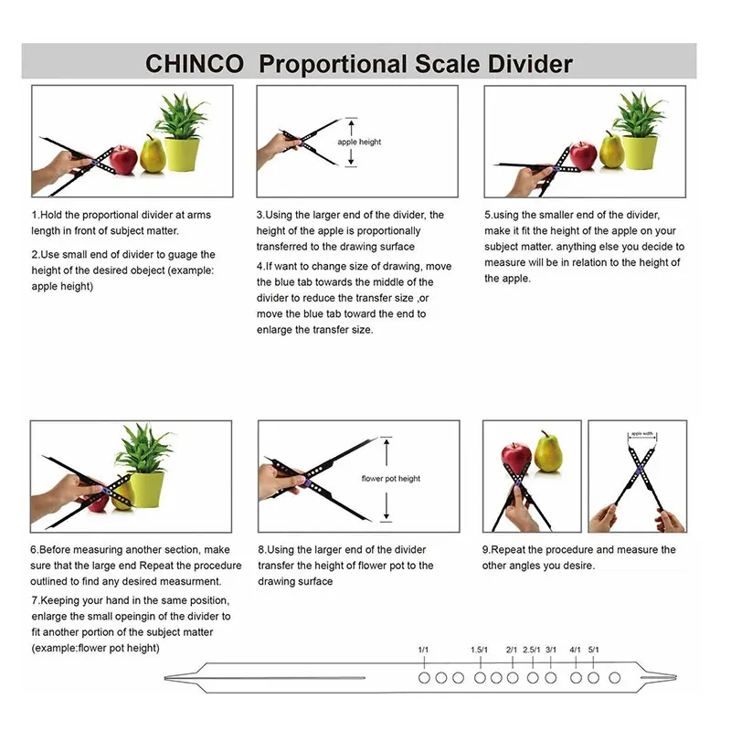 10 Inches Proportional Scale Divider Drawing Tool for Artists Adjustable Plastic PUO88 | Канцтовары для офиса и дома