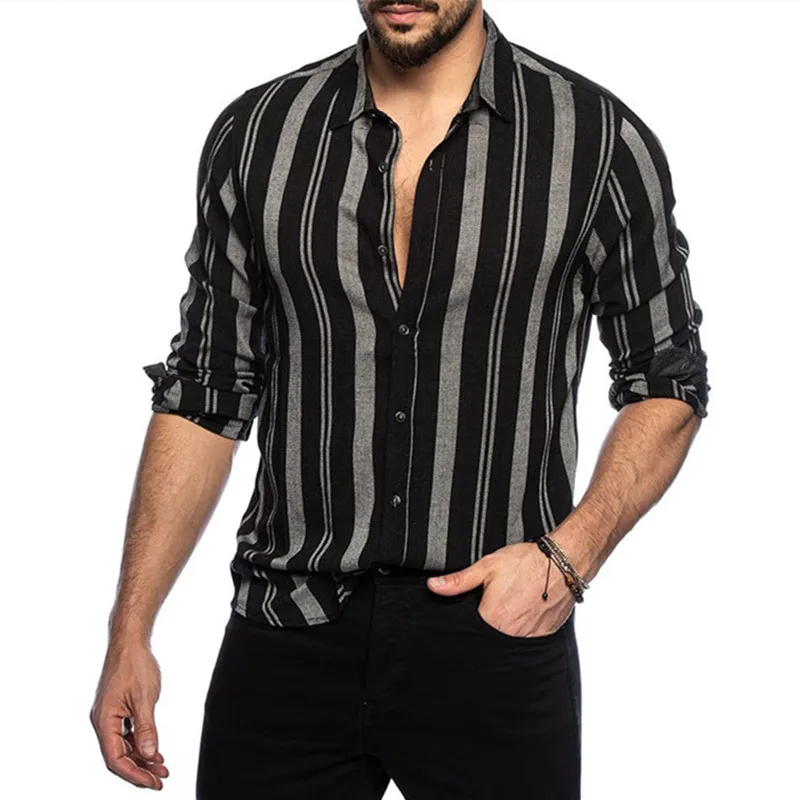 

New brand plaid shirt casual fashion party slim-fit men's long-sleeved high-quality men's social formal shirt