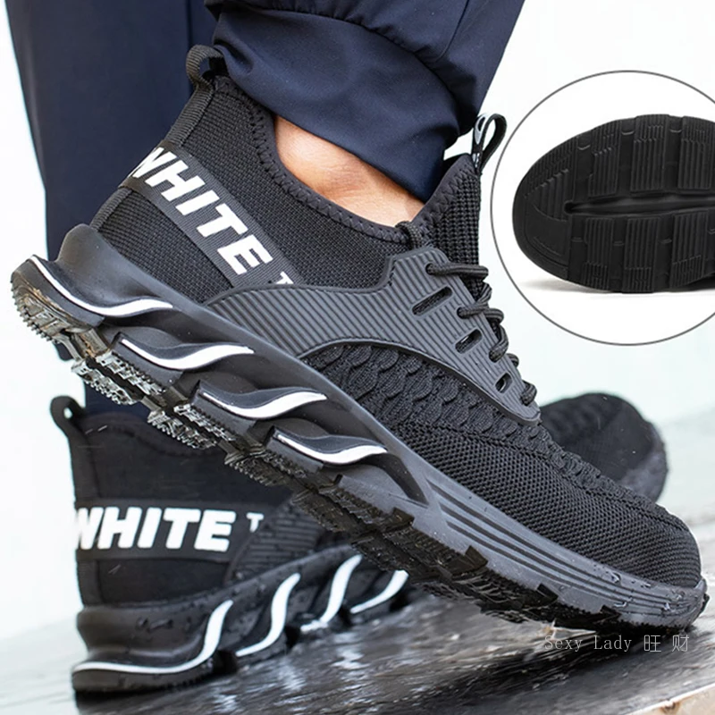 

2021 Lightweight Men's Boots Steel Toe Work Safety Boots Working Shoes Sneakers Anti-Puncture Indestructible Shoes