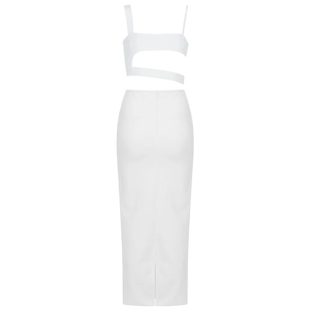 

2020 New Arrival women white strapless spaghetti strap sleeveless Bodycon Celebrity Evening Party Bandage Dress wholesale