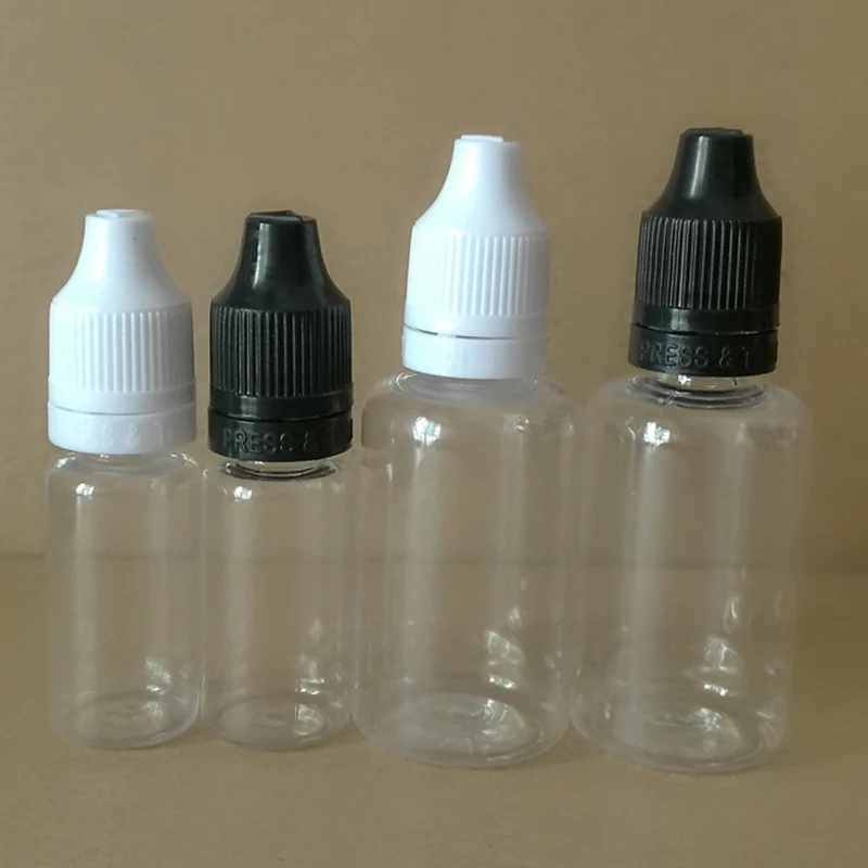 

1000pcs 10ml 30ml PET Refillable Bottle With Needle Tip Empty Dropper Bottle With Tamper Evident Caps For E Liquid E Juice