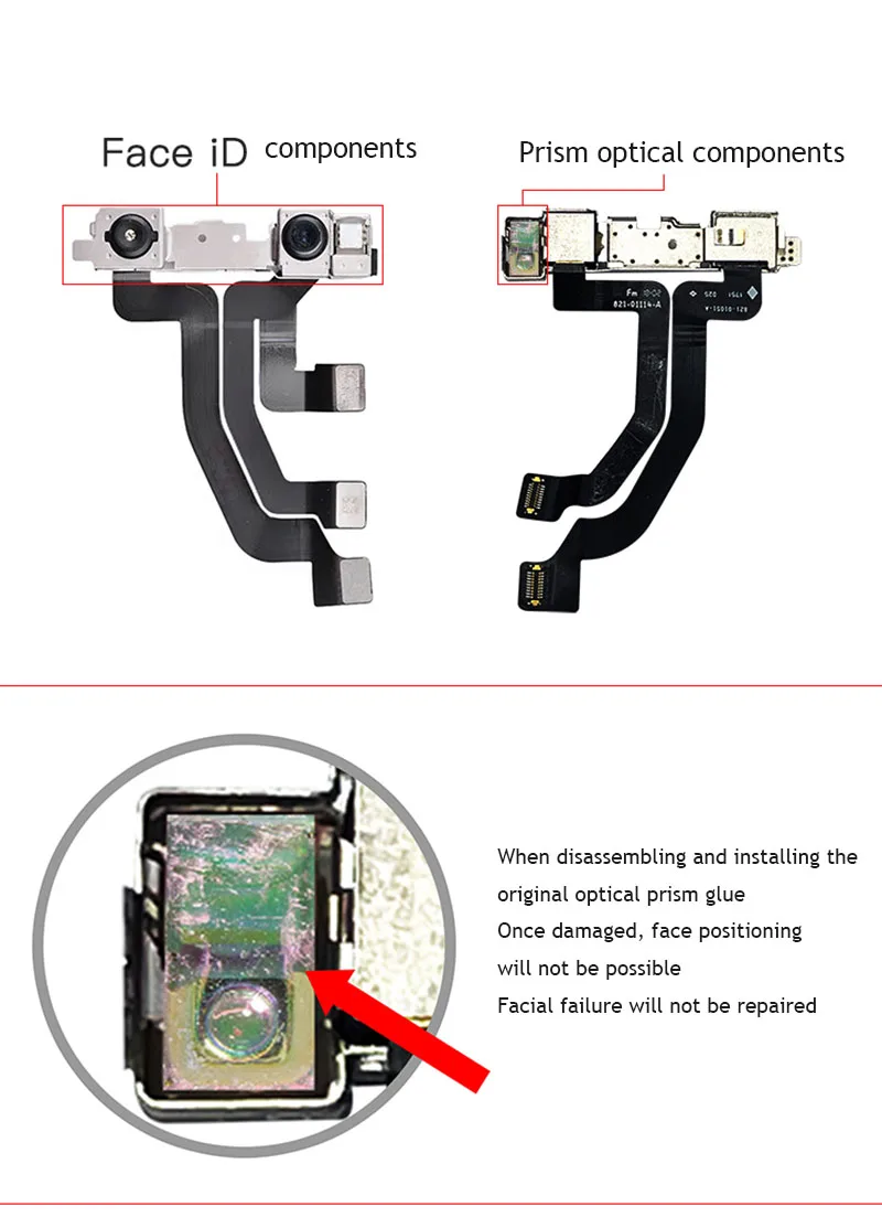 I2C Face ID Ремонт оптических линз оригинальный клей резиновая запасная часть для