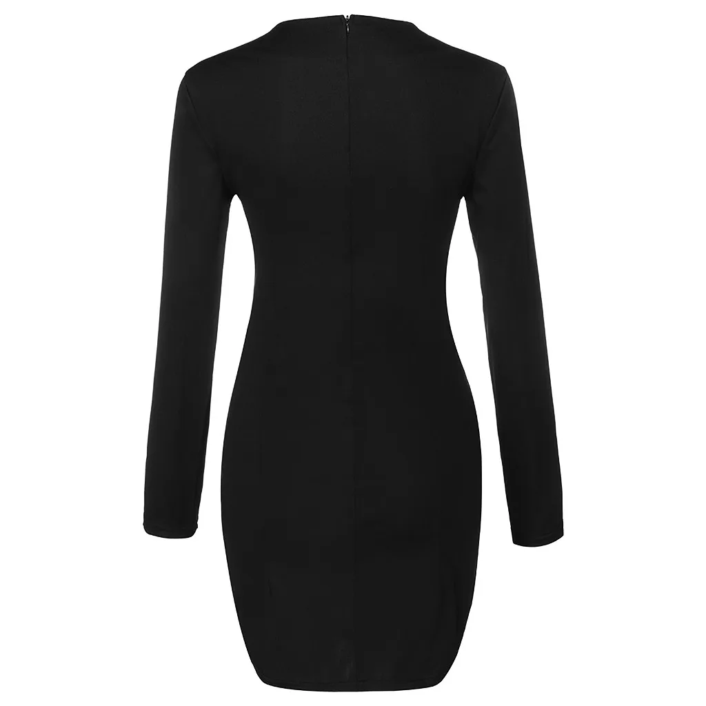 SAGACE хит продаж черное сексуальное двубортное платье с v образным вырезом и