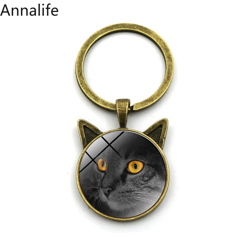 Новинка 2019 металлический брелок с кошачьим лицом и кошачьими ушками Аниме Кулон
