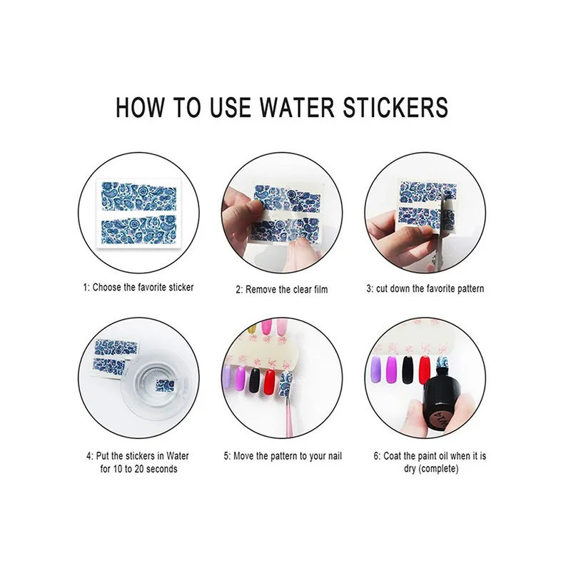 45 шт. Набор наклеек для дизайна ногтей с водяным переводом наклейки пинцетом