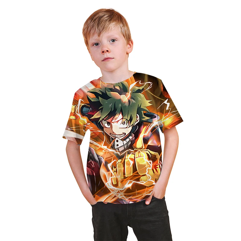 

My Hero Academia Boku No Hero Academia 3D T shirt 4-14Year Children Casual Streetwear Boy Girl Kids Printed T-shirts Tops Tee
