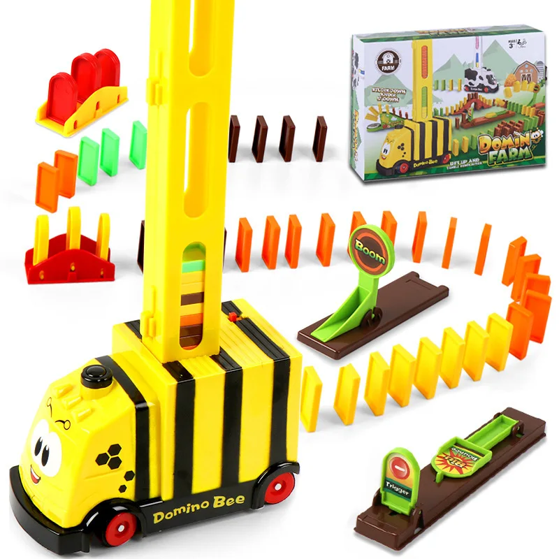 

domino DIY children's educational toy car with automatic blocks