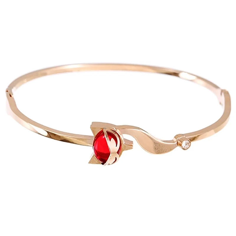 

Новый роскошный геометрический эллипс ZHINI, Красный Кристалл, браслеты для женщин, индивидуальный Лисий животный, эффектный браслет, ювелирн...