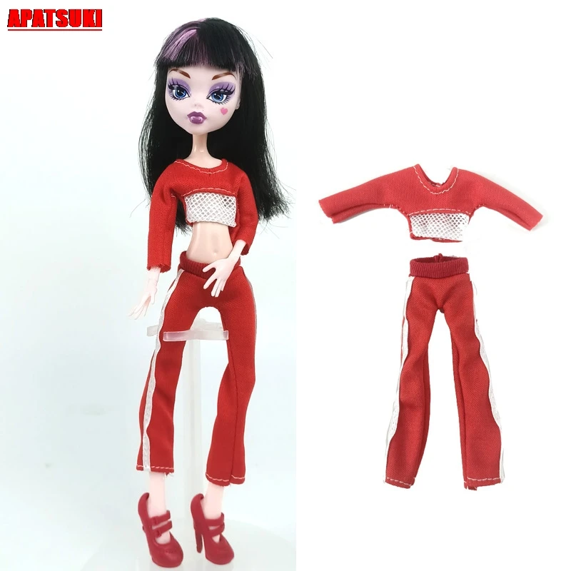 1 комплект красный топ с круглым вырезом и длинными рукавами длинные брюки для