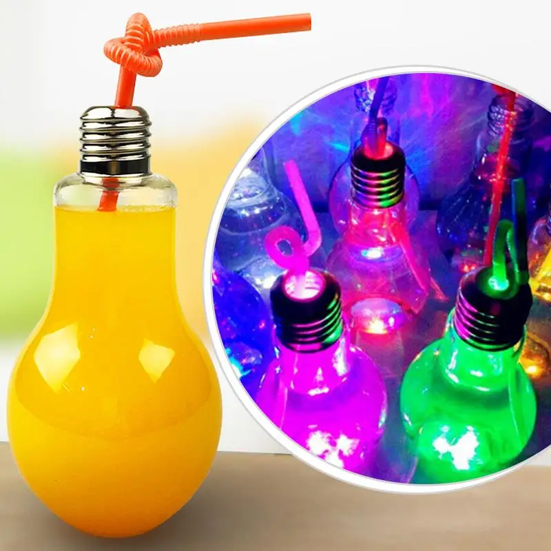 Бутылка для воды светящаяся лампа молока 400 мл освещение напиток чай сок без