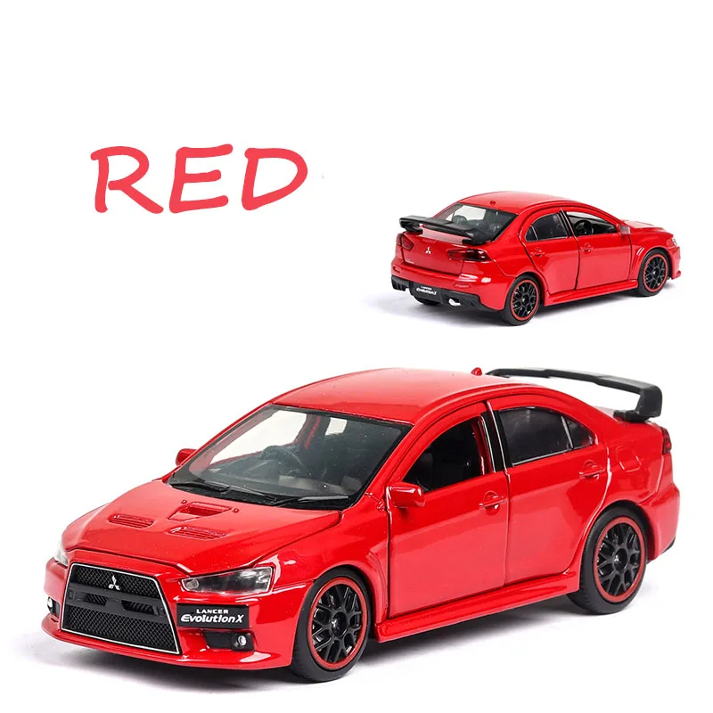 Литье под давлением 1:32 Lancer EVOlution X Коллекционная модель автомобиля из металлического сплава симуляторы машины игрушки для детей Подарки для детей - Цвет: Красный