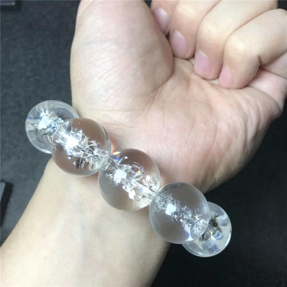 20 мм натуральный Гималайский рок кристалл браслет для женщин и мужчин кристалл Мощный Энергетический круглый модный браслет из бусин ювелирные изделия AAAAA
