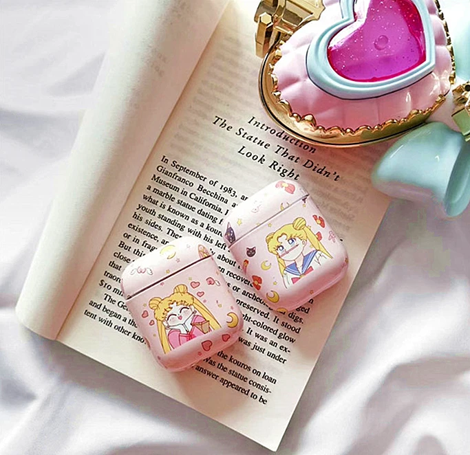 Милый розовый чехол Sailor Moon для airpods, аксессуары с героями мультфильмов для Airpods, сумка для зарядки, Bluetooth наушники, защитный чехол, чехол