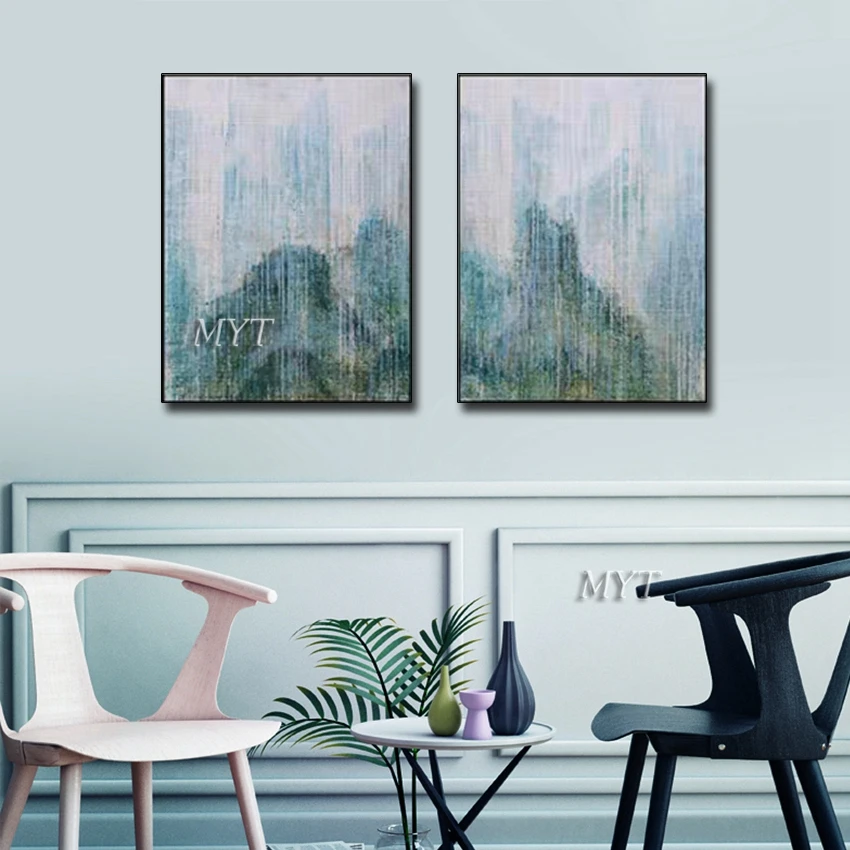 Современные абстрактные 2 шт. холст Тяжелая текстурированная картина маслом