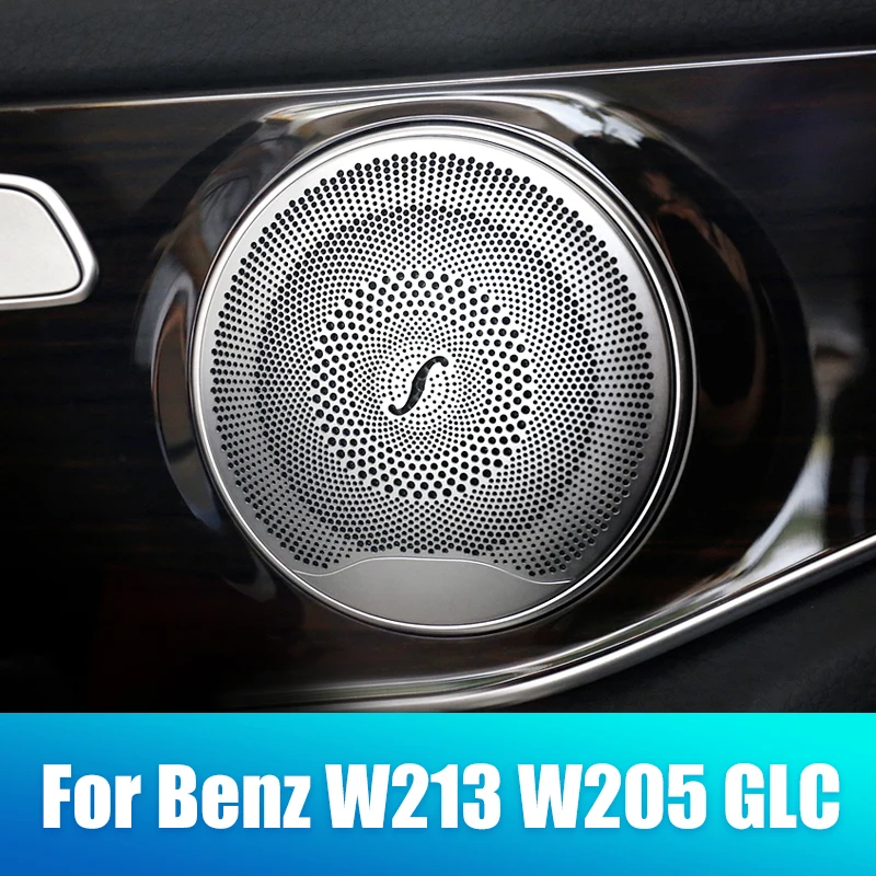 

Car Door Audio Tweeter Speaker Cover Sound Stereo Trim For Mercedes Benz E C GLC Class W213 W205 X253 AMG Interior Accessories