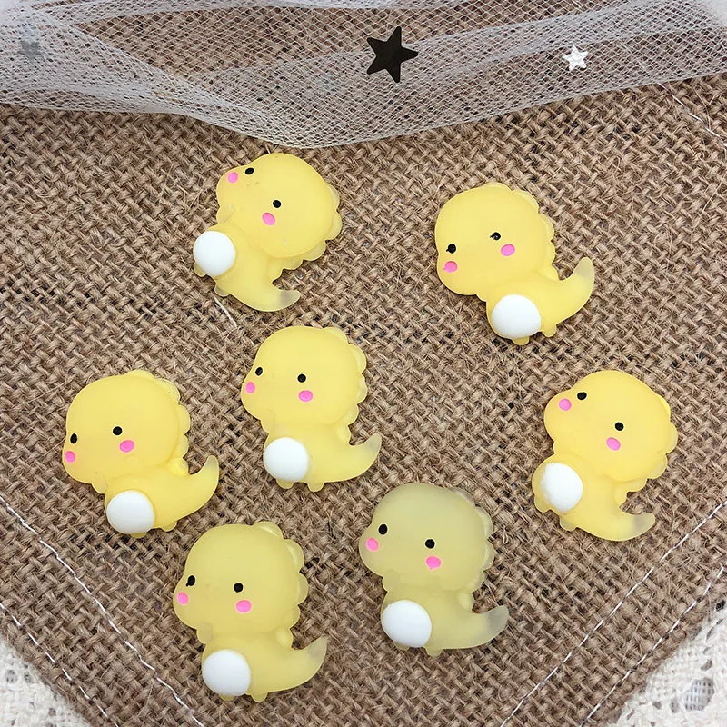 

10pcs Transparent Jelly Dinosaur Rabbit Resin Patch Cartoon Cute Charms DIY Headrope Hair Ornament Bracelet Necklace Accessories