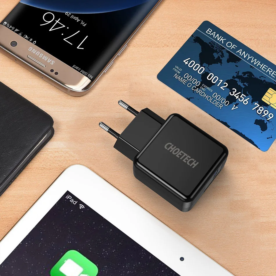 CHOETECH Quick Charge 3 0 18 Вт USB настенное зарядное устройство для samsung Galaxy S9 Plus Note8 iPhone XR XS X 8
