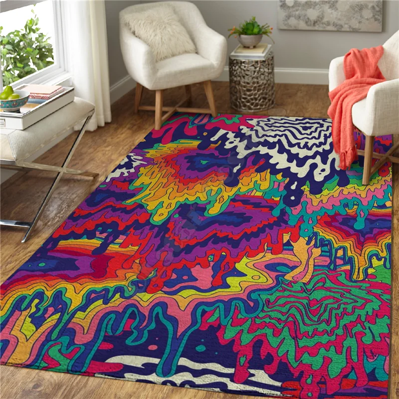 

Psychedelic Vortex 3D All over Print Carpet Mat for Living Room Doormat Flannel Print Bedroom Non-slip Floor Rug 02