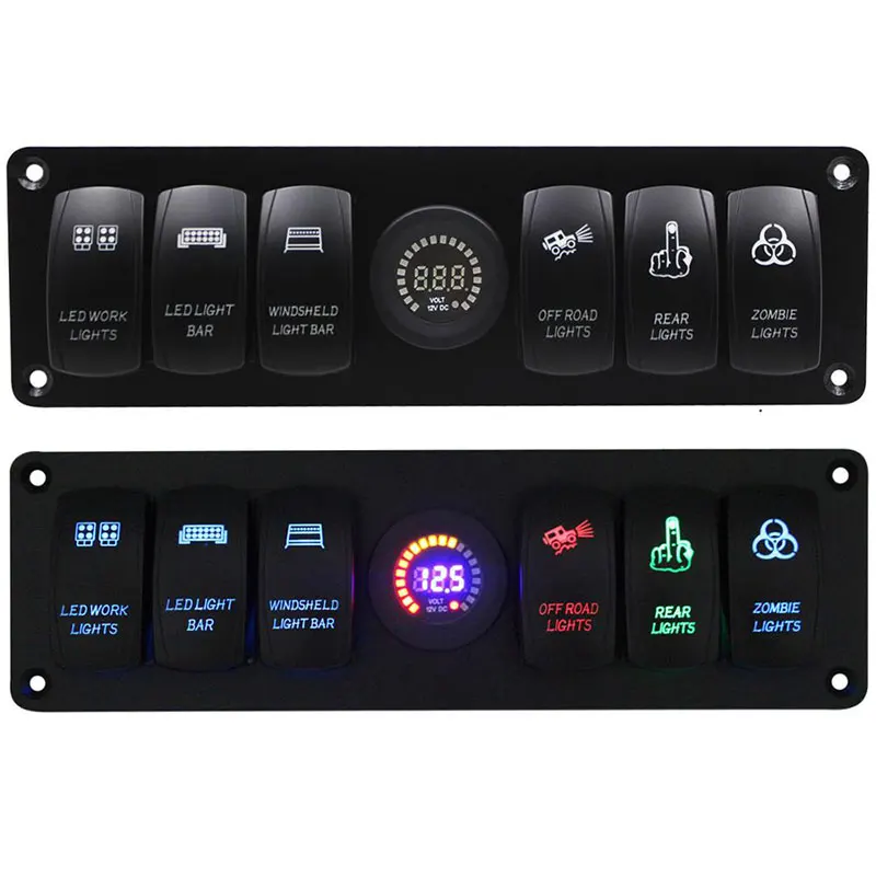 

Car Switch Switch Panel Universal Toggle Switch RV Truck Voltmeter 12V/24V