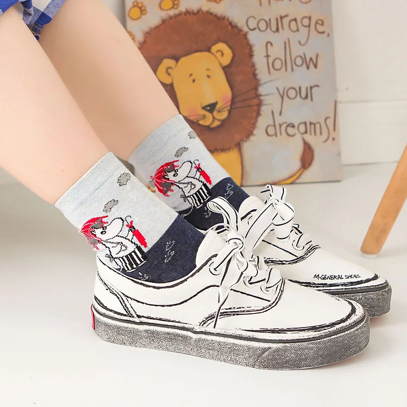 

1 Pair 2021 Cartoon Sweet Casual Socks Korean Fancy Women Winter Warm Streetwear Cute Funny Socks Short Happy Cotton Stocking