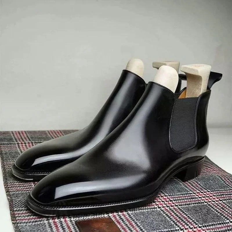 

Men Shoes Fashion Solid Spring Autumn Comfortable PU Leather Simplicity Round Toe Daily Slip on Chaussure Homme Fat Black XM602