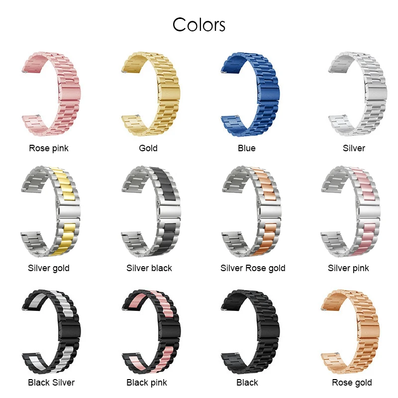 For Xiaomi Huami Amazfit GTR 47mm 42mm Wrist Strap Metal Bracelet Band for Stratos 3 GTS Bip S Watchband 20mm 22mm | Наручные часы