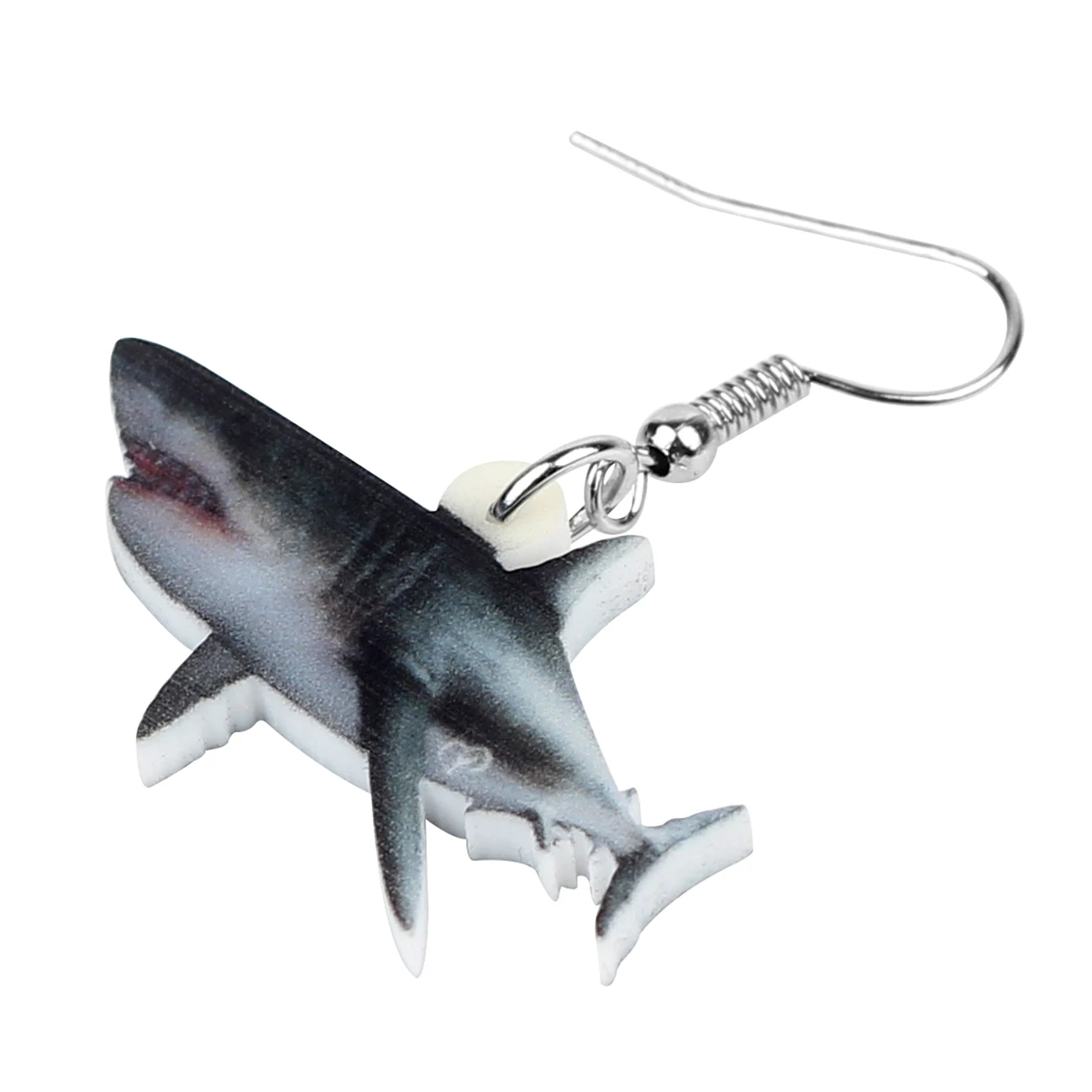 Bonsny Acrylic Ocean Black Shark Fish Earrings Drop Dangle Sea Animal Jewelry For Women Teens Girls Friends Charms Gift Hot Sale