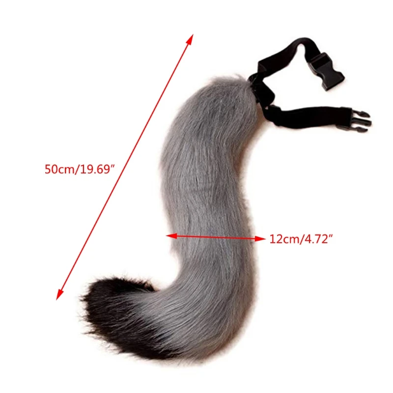 

Faux Fur Animal Bendable Tail for Adult Teen Adjustable Furry Wolf Dog Halloween Christmas Cosplay Costume Party Props