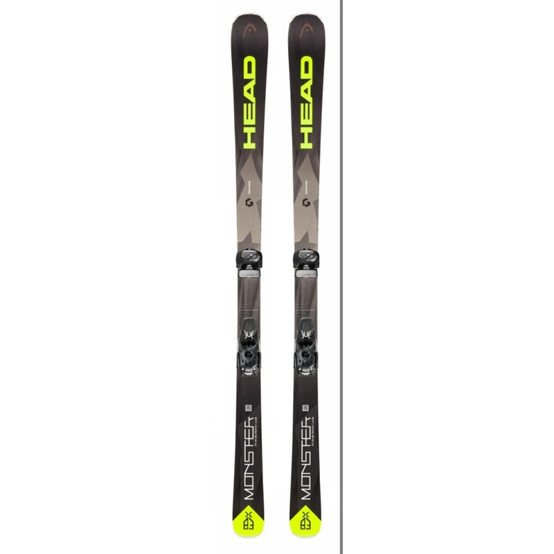 Горные лыжи + крепления HEAD Monster 83 X SW ATTACK 11 GW BRAKE 90 [L] (315178+114147) черный/неоновый| |