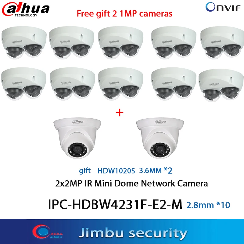 

Набор для камеры Dahua 2MP POE, 10 шт., Φ IR20M H.265 & H.264 IP67 IK10, кронштейн адаптера: PFA137/PFB203W/Φ/PFA106