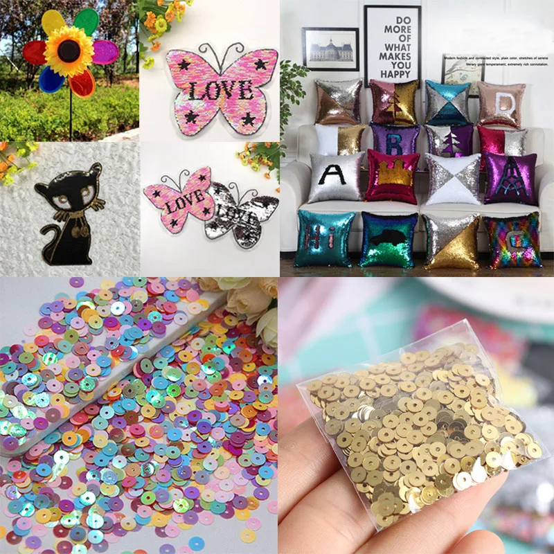 400 шт 6 мм Плоская Круглая ПВХ Рассыпчатая блестка с пайетками Свадебная женская