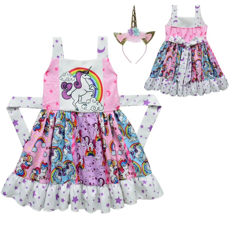 

New Fashion Kids Baby Girls Dress Unicorn Party Pageant Princess Dress Sleeveless Sundress Clothes Tutu Dresses for Toddler Girl