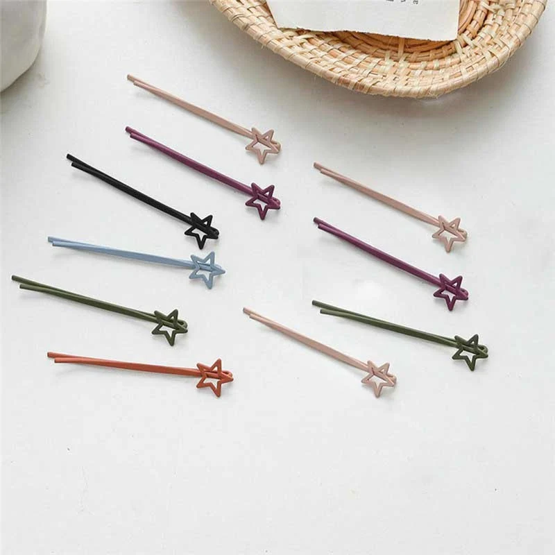 

Hair Clips 10pcs/set Barrettes Set Girls Candy Hairpins Stars Love Smiley Face