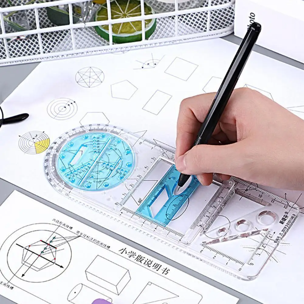 

Multifunctional Geometric Ruler Geometric Drawing Template Measuring Tool For School Office Architecture Supply D4h3