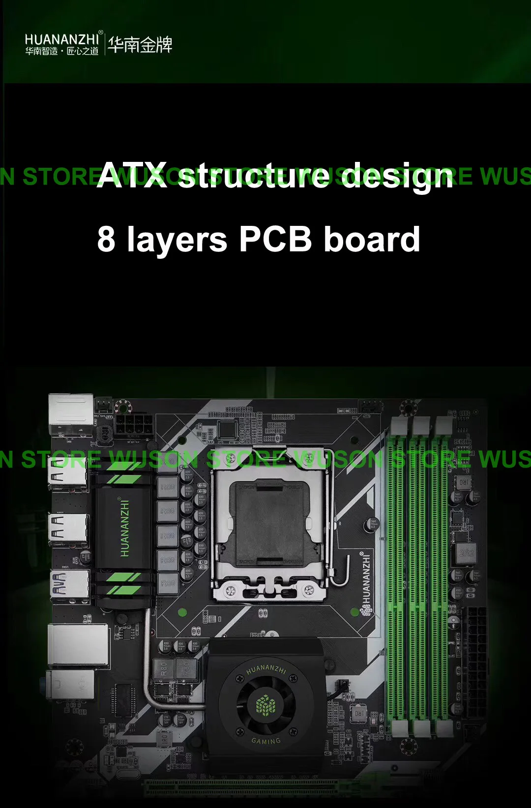 Материнская плата HUANANZHI X58 deluxe LGA1366 с северным мостовым кулером 3 DDR3 DIMM RAM max до