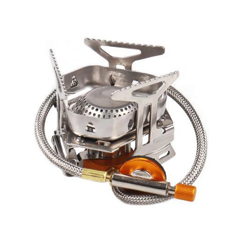 

Mini Outdoor Camping Windproof Stove Ultralight Foldable Backpack Stove Burner Portable Camping Gas Stove for Camping tool