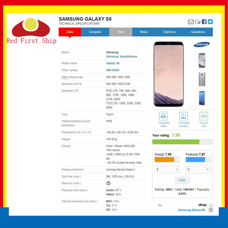 10 шт./лот сенсорный экран для Samsung Galaxy S8 G950 G950F / + plus G955 G955F Сенсорная панель